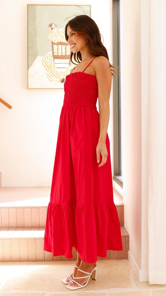 Olivera Maxi Dress - Red - Billy J