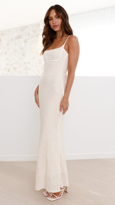 Load image into Gallery viewer, Scarlette Maxi Dress - Beige/White - Billy J
