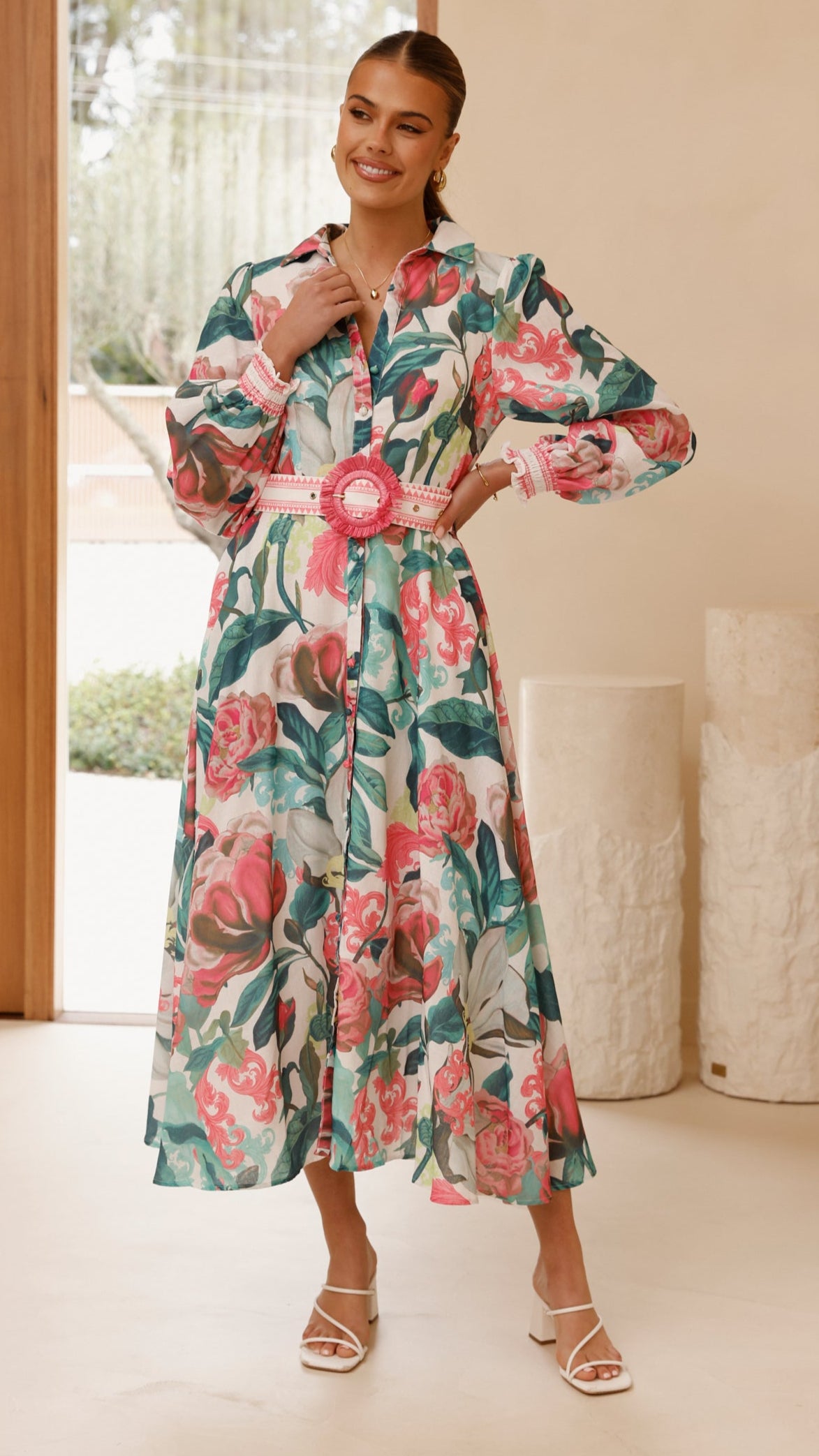Aida Long Sleeve Maxi Dress - Spritz Pink - Buy Women's Dresses