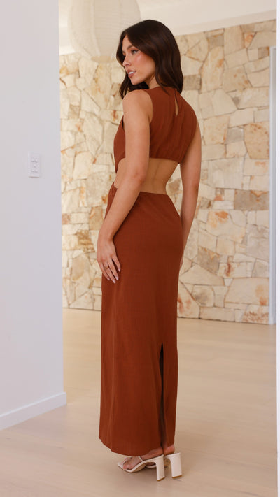 Load image into Gallery viewer, Damiana Maxi Dress - Chocolate - Billy J
