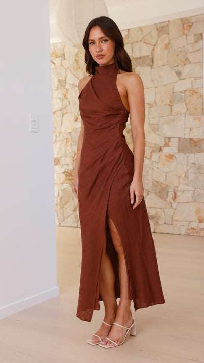 Load image into Gallery viewer, Nicole Maxi Dress - Chocolate - Billy J
