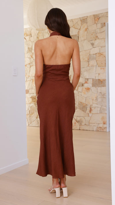 Load image into Gallery viewer, Nicole Maxi Dress - Chocolate - Billy J
