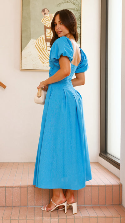 Load image into Gallery viewer, Christina Maxi Dress - Blue - Billy J
