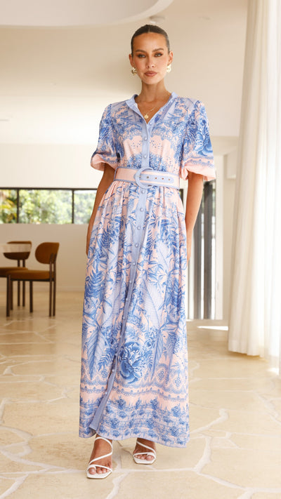 Load image into Gallery viewer, Vania Maxi Dress - Madeline Blue - Billy J
