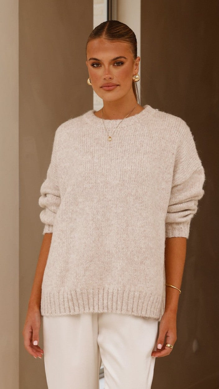 Mila Knit Jumper - Oatmeal - Billy J