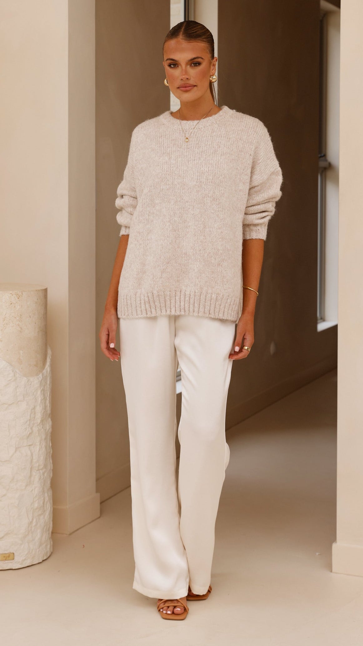 Mila Knit Jumper - Oatmeal - Billy J