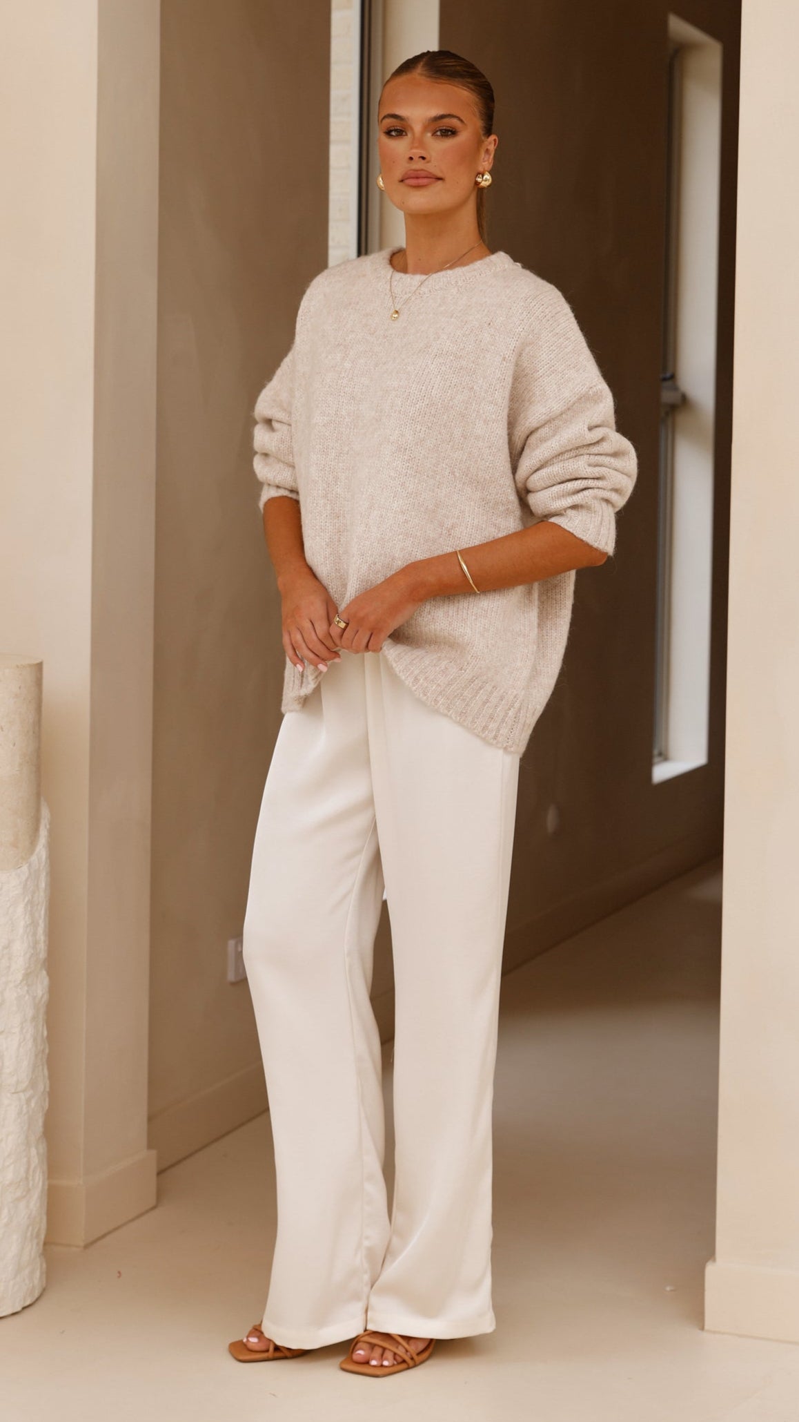 Mila Knit Jumper - Oatmeal - Billy J