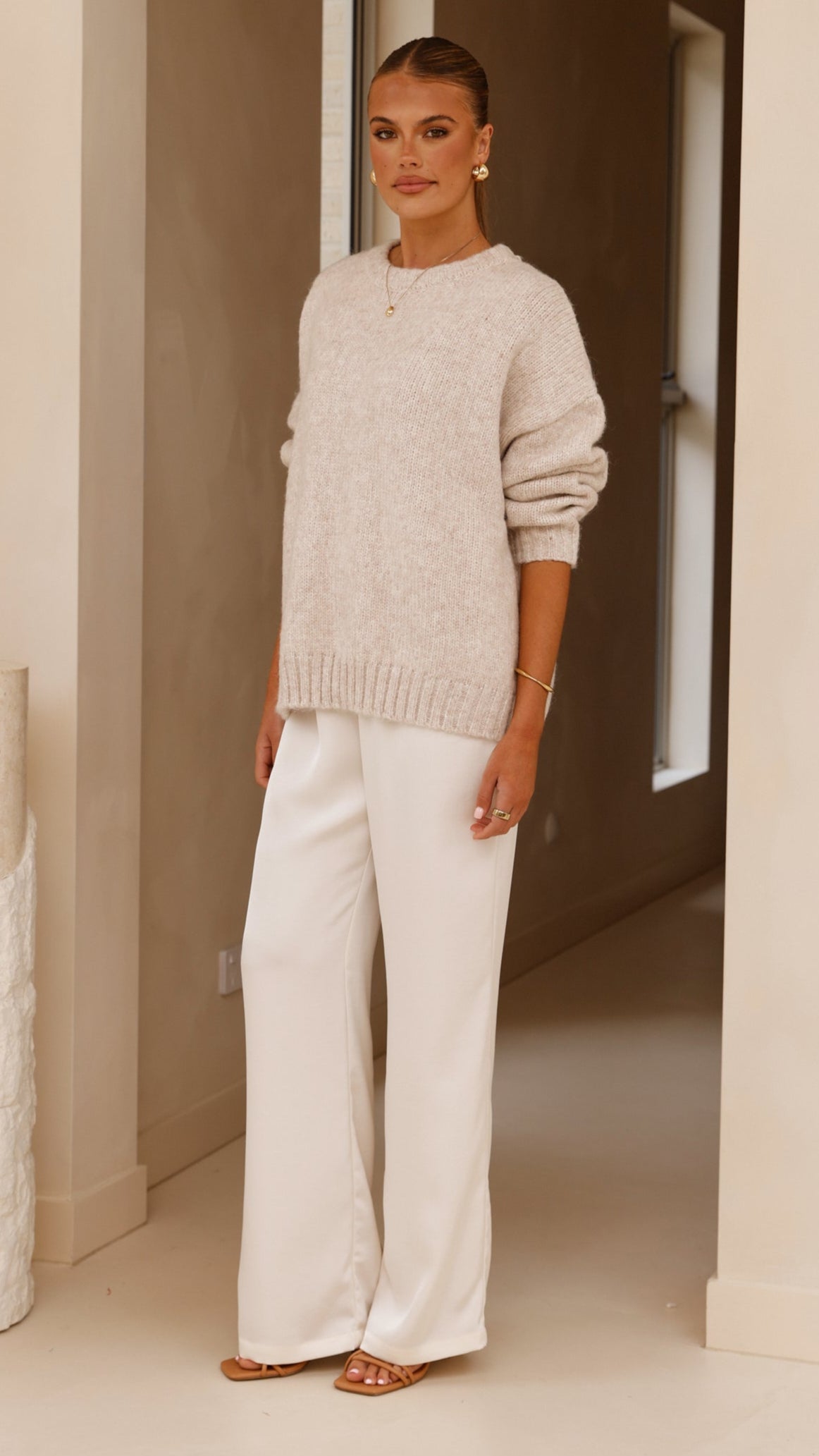 Mila Knit Jumper - Oatmeal - Billy J