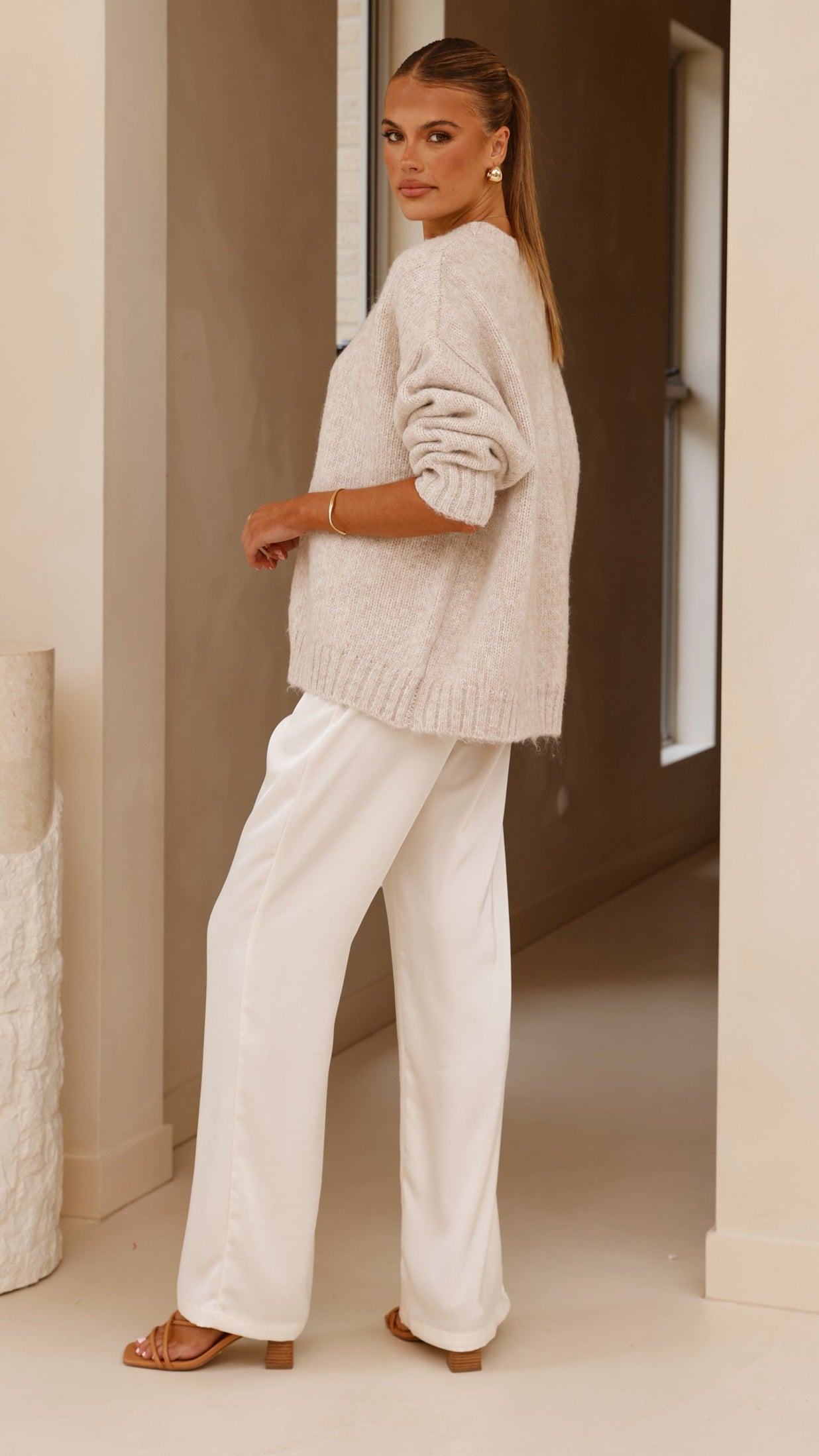 Mila Knit Jumper - Oatmeal - Billy J
