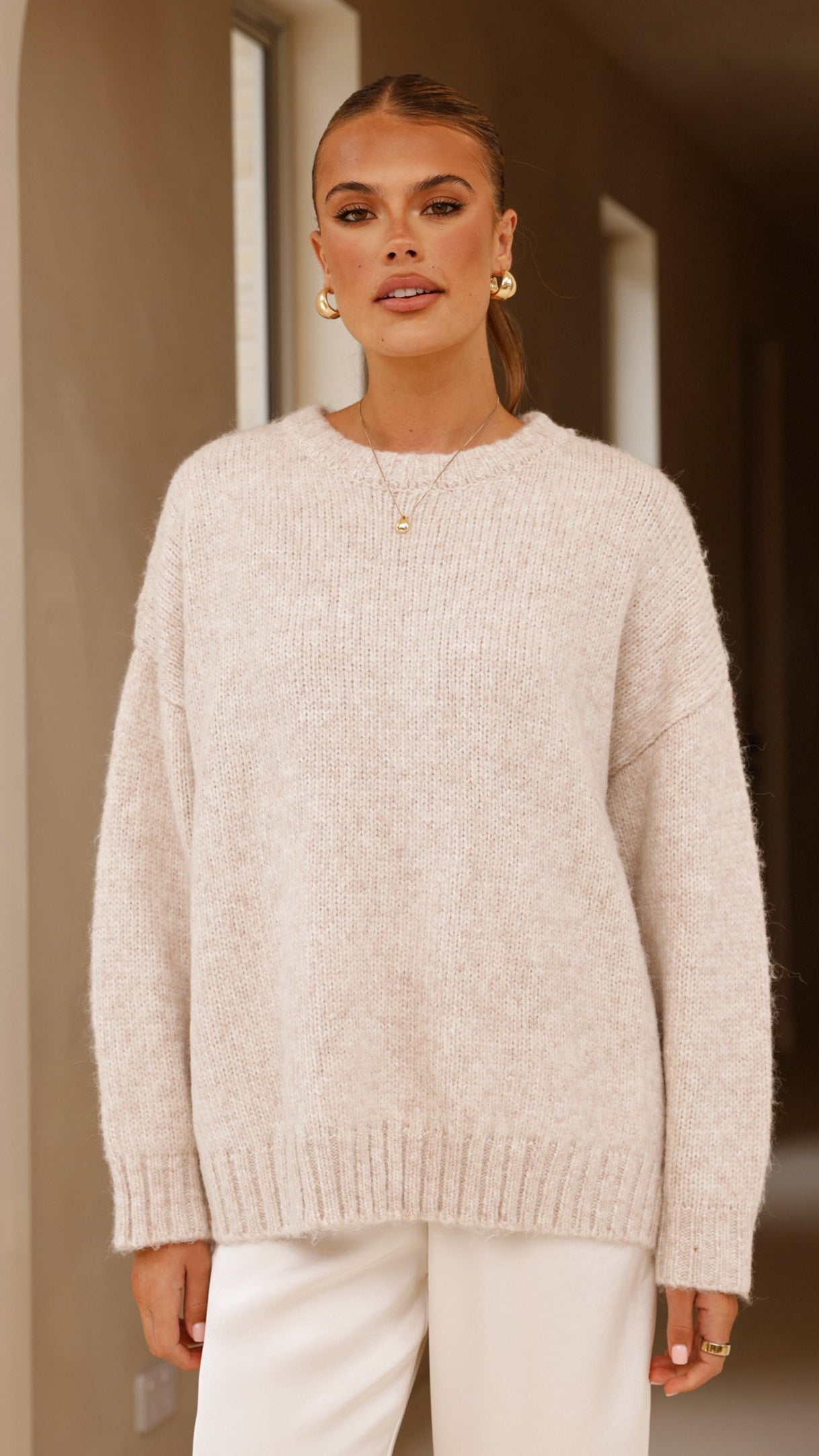 Mila Knit Jumper - Oatmeal - Billy J