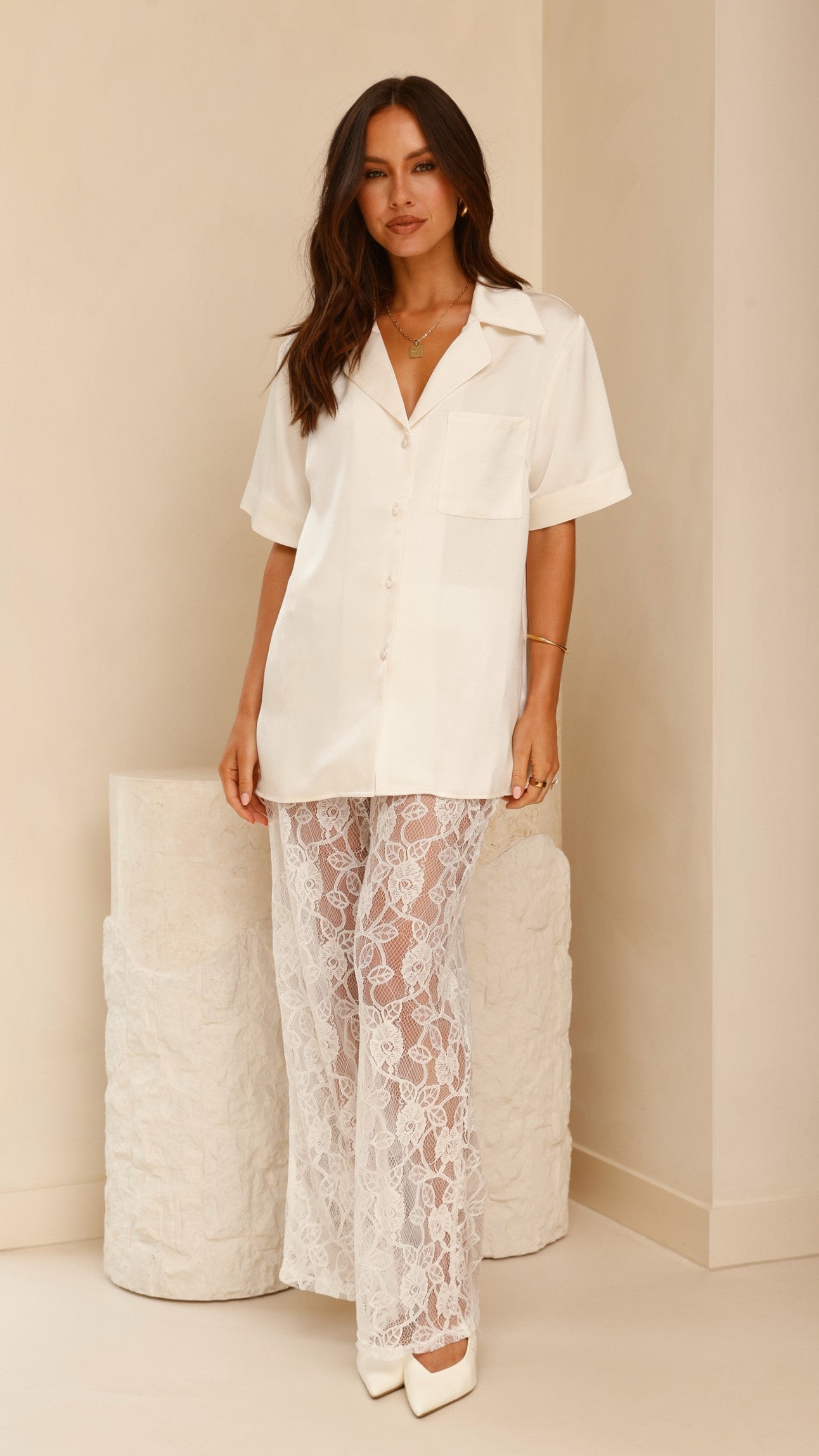 Baxter Pant - White Lace - Billy J