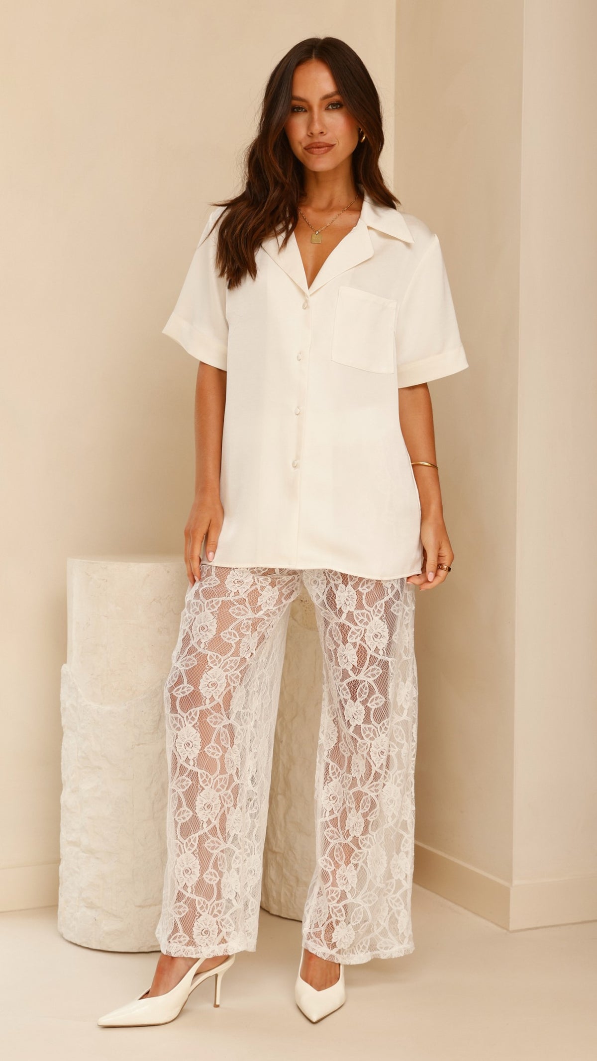 Baxter Pant - White Lace - Billy J