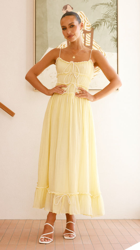 Halo Maxi Dress - Lemon - Billy J