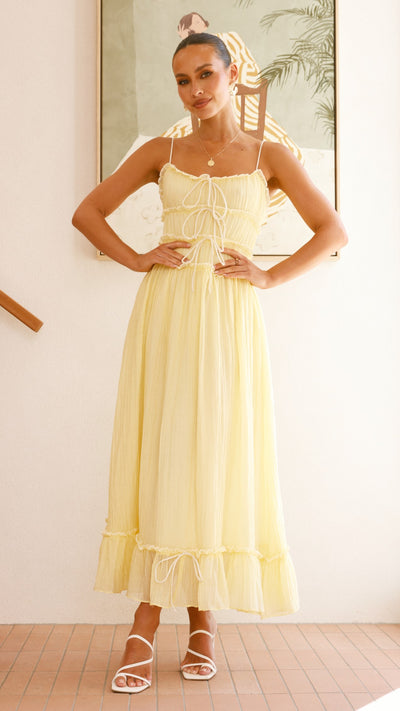 Load image into Gallery viewer, Halo Maxi Dress - Lemon - Billy J
