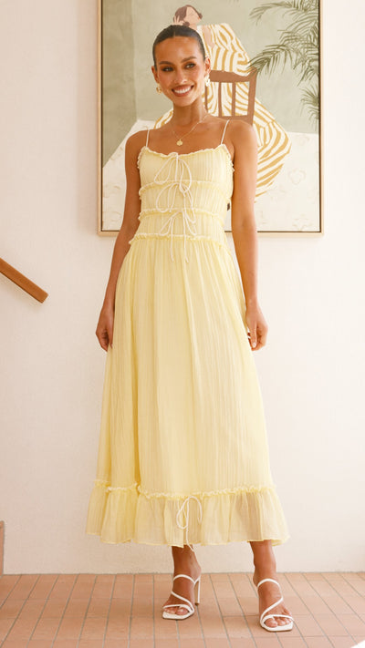 Load image into Gallery viewer, Halo Maxi Dress - Lemon - Billy J
