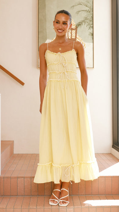 Load image into Gallery viewer, Halo Maxi Dress - Lemon - Billy J
