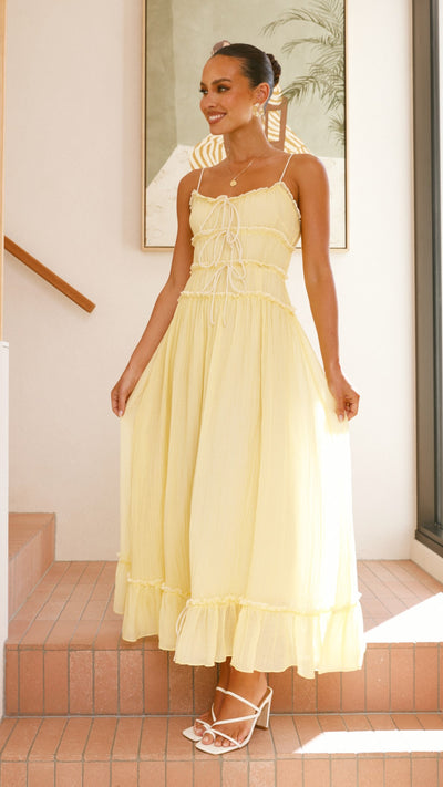 Load image into Gallery viewer, Halo Maxi Dress - Lemon - Billy J
