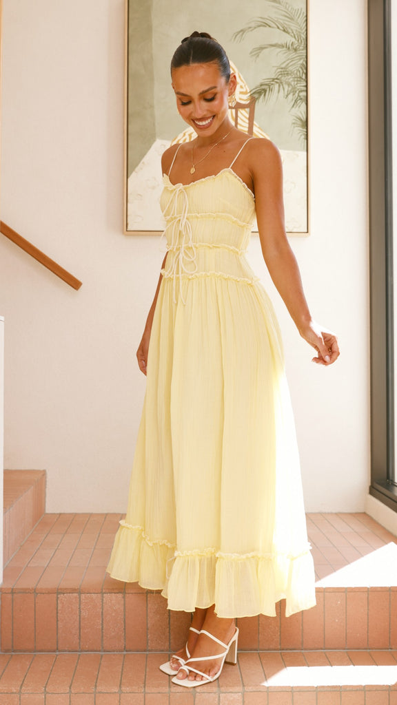 Halo Maxi Dress - Lemon - Billy J