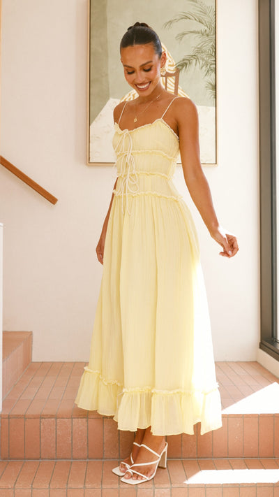 Load image into Gallery viewer, Halo Maxi Dress - Lemon - Billy J
