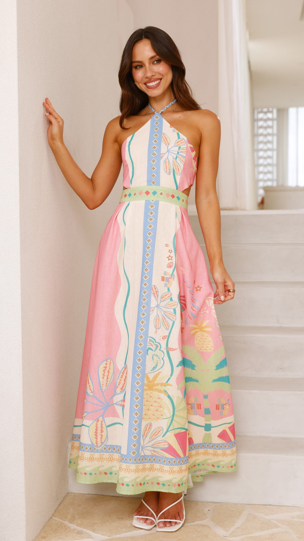 Aviana Maxi Dress - Pink Multi - Billy J