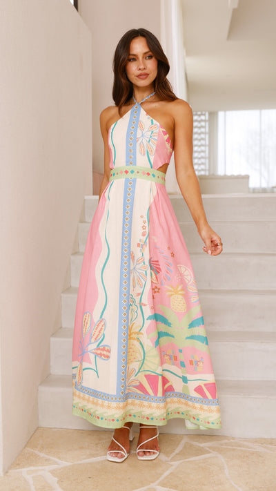 Load image into Gallery viewer, Aviana Maxi Dress - Pink Multi - Billy J
