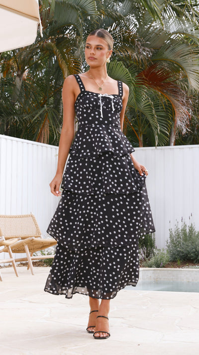 Load image into Gallery viewer, Maura Maxi Dress - Black/White - Billy J
