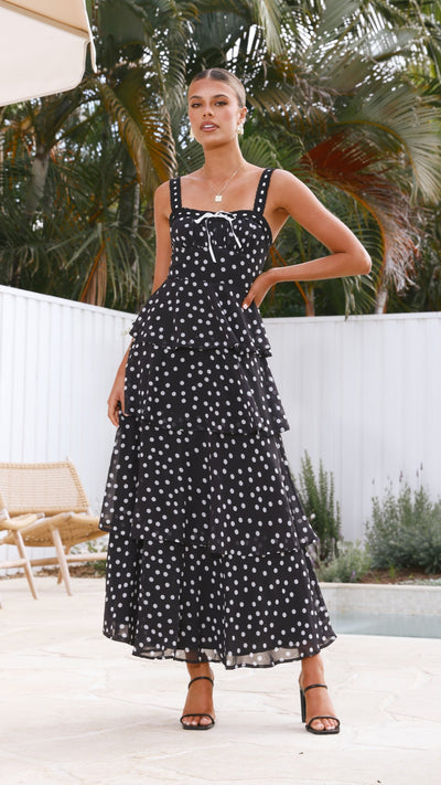 Load image into Gallery viewer, Maura Maxi Dress - Black/White - Billy J
