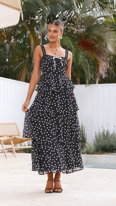 Load image into Gallery viewer, Maura Maxi Dress - Black/White - Billy J
