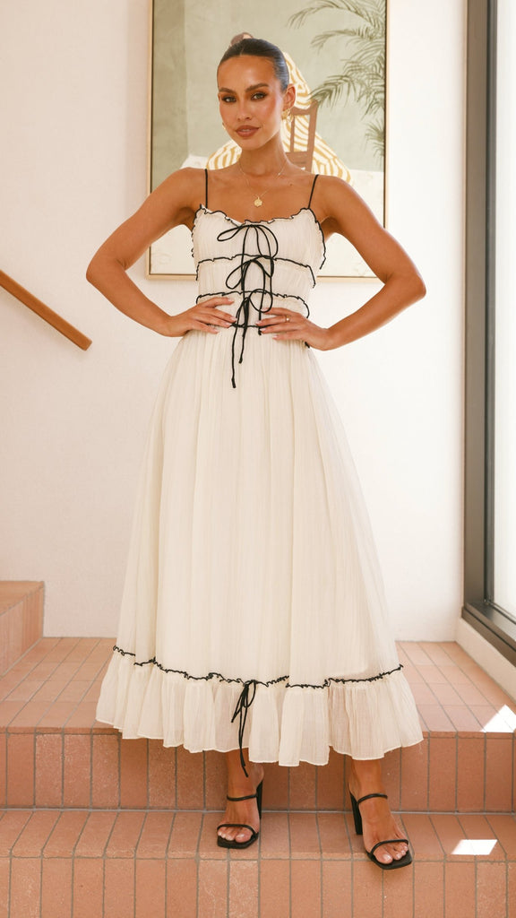 Halo Maxi Dress - White / Black - Billy J