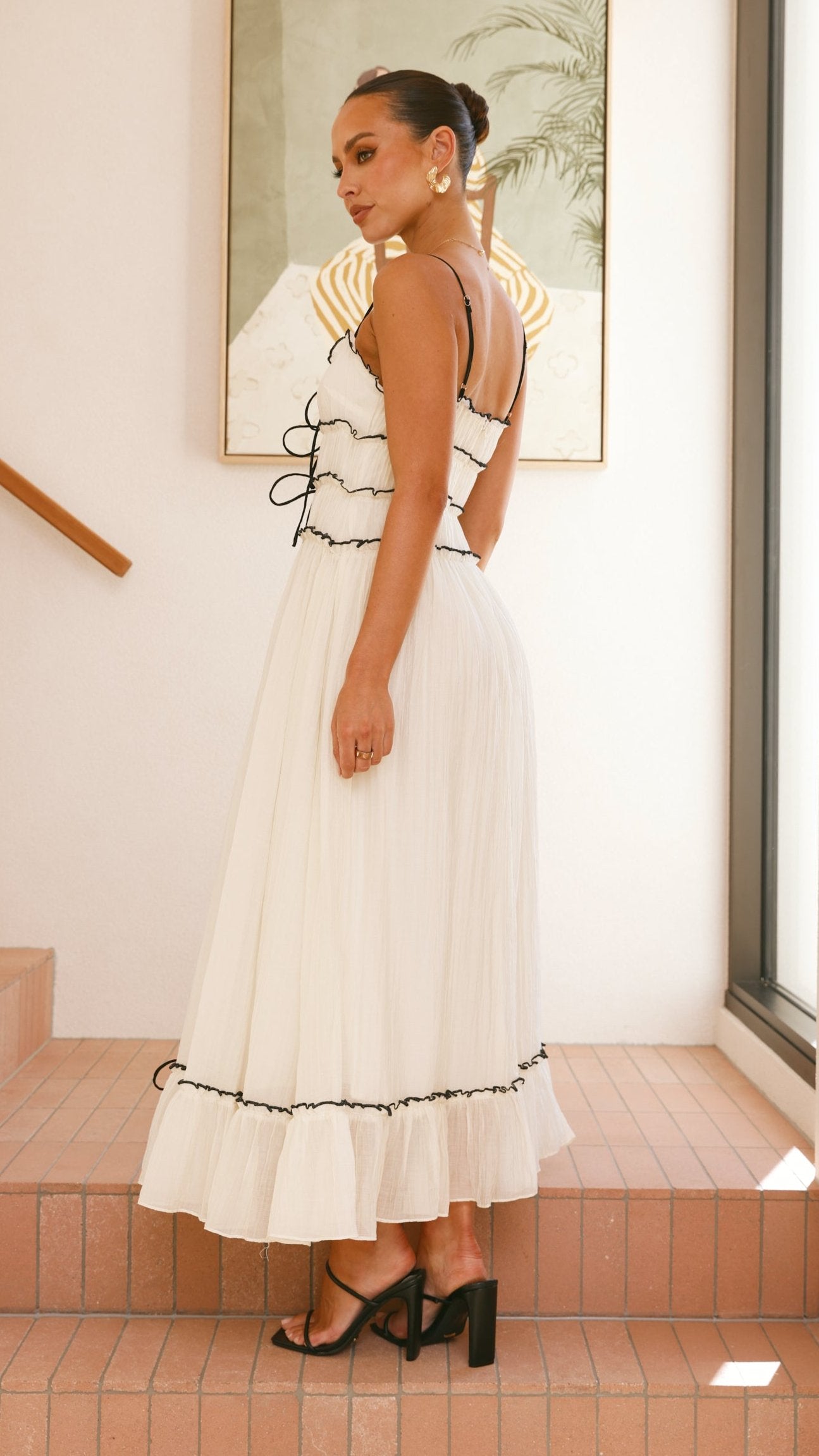 Halo Maxi Dress - White / Black - Billy J