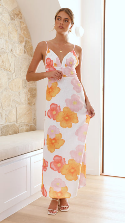 Load image into Gallery viewer, Fahri Maxi Dress - Pink Floral - Billy J
