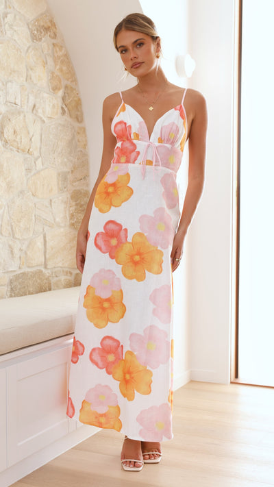 Load image into Gallery viewer, Fahri Maxi Dress - Pink Floral - Billy J
