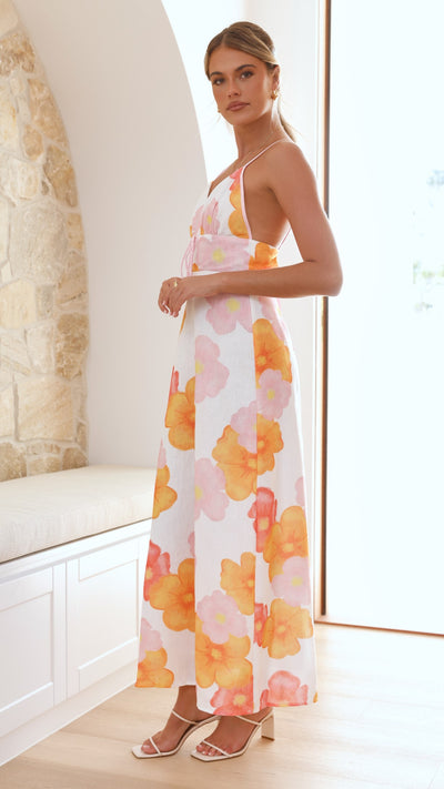 Load image into Gallery viewer, Fahri Maxi Dress - Pink Floral - Billy J
