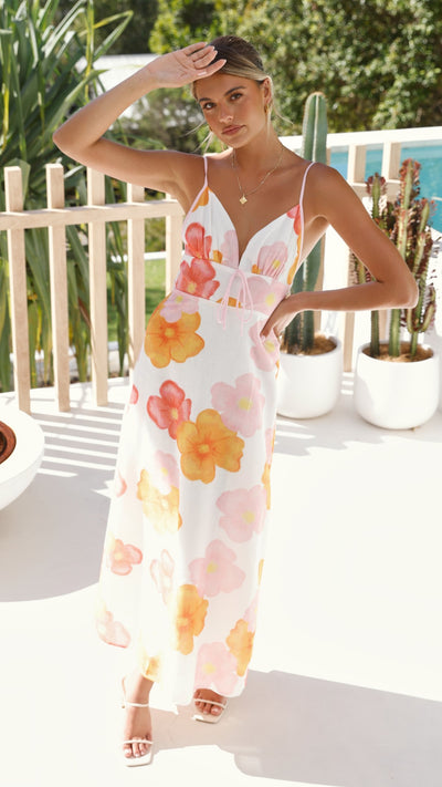 Load image into Gallery viewer, Fahri Maxi Dress - Pink Floral - Billy J
