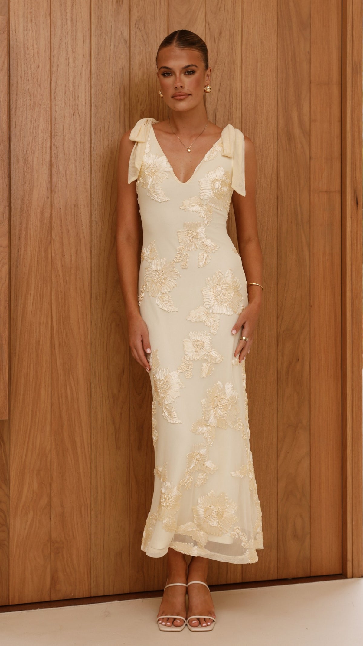 Usha Tie Strap Maxi Dress - Yellow - Billy J