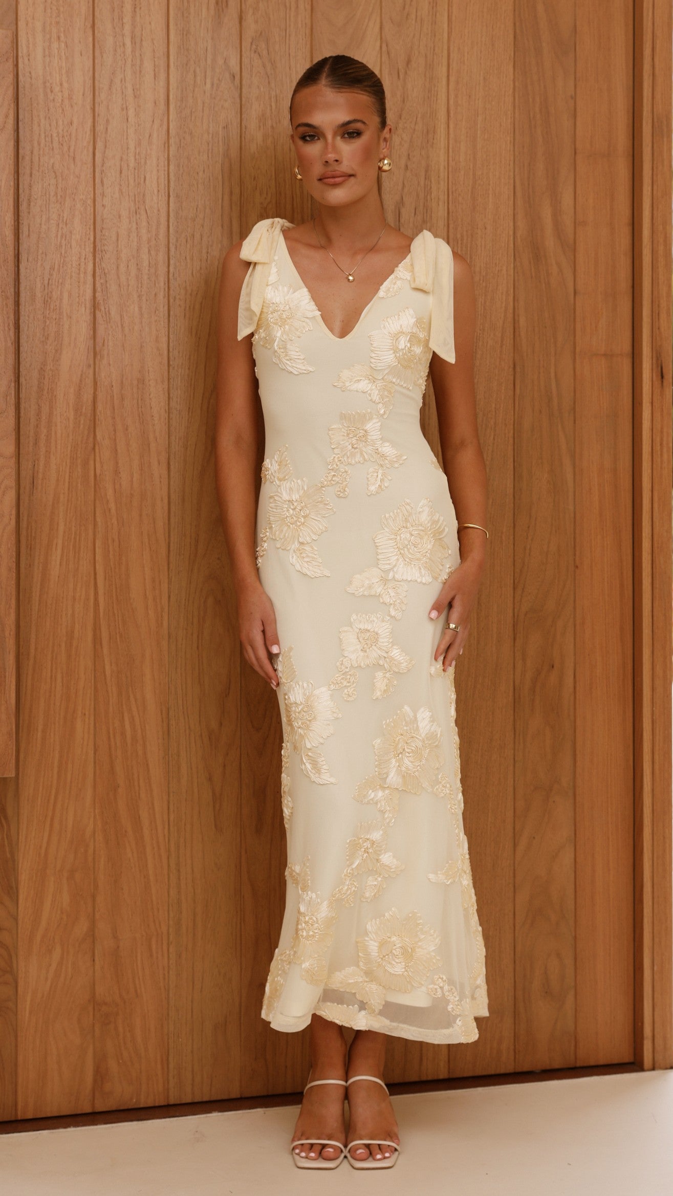 Usha Tie Strap Maxi Dress - Yellow - Billy J