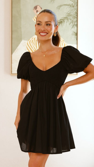 Load image into Gallery viewer, Sahirah Mini Dress - Black - Billy J
