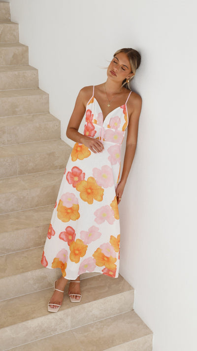 Load image into Gallery viewer, Fahri Maxi Dress - Pink Floral
