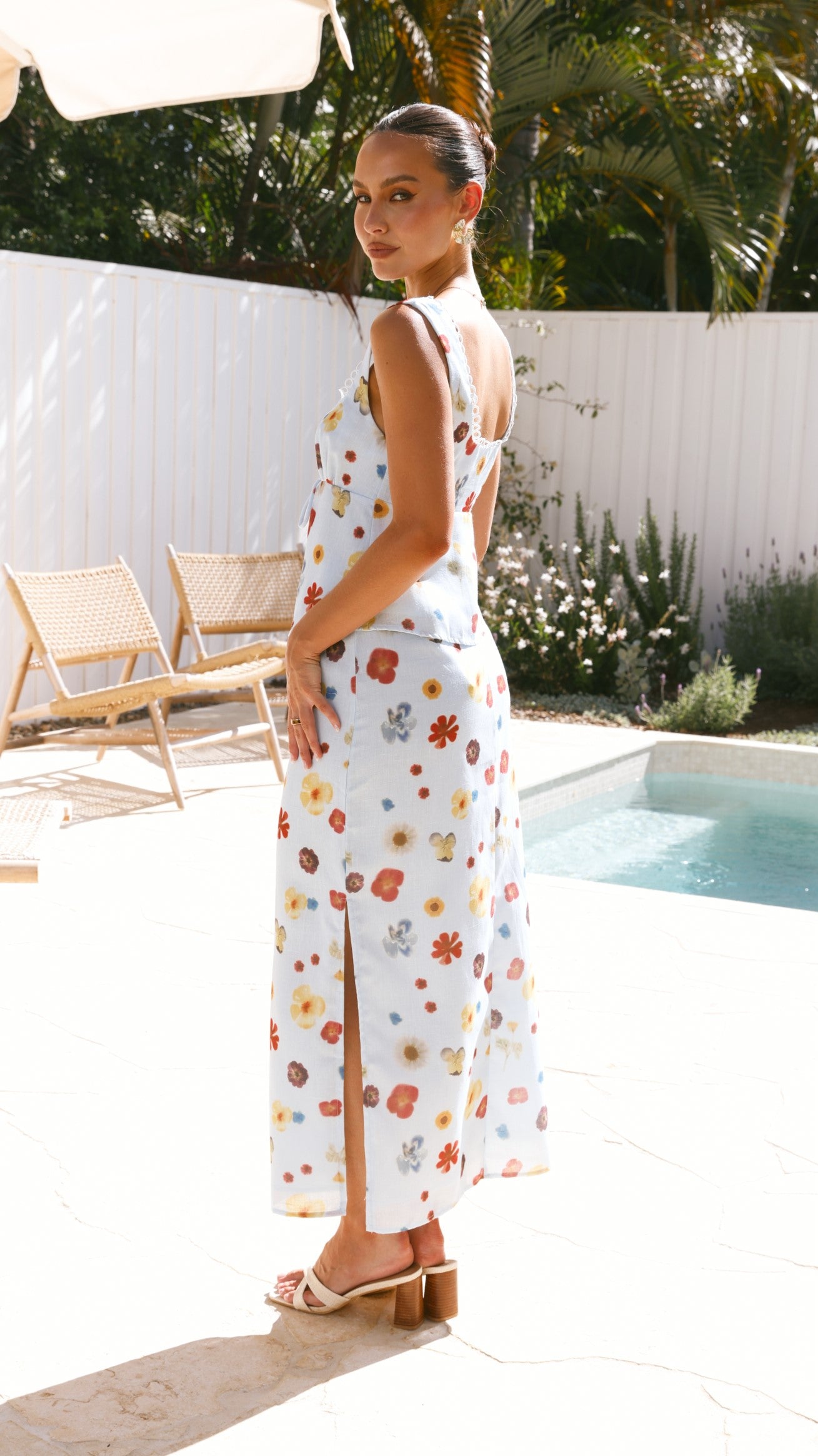 Vaiana Maxi Skirt - Blue / Floral - Billy J