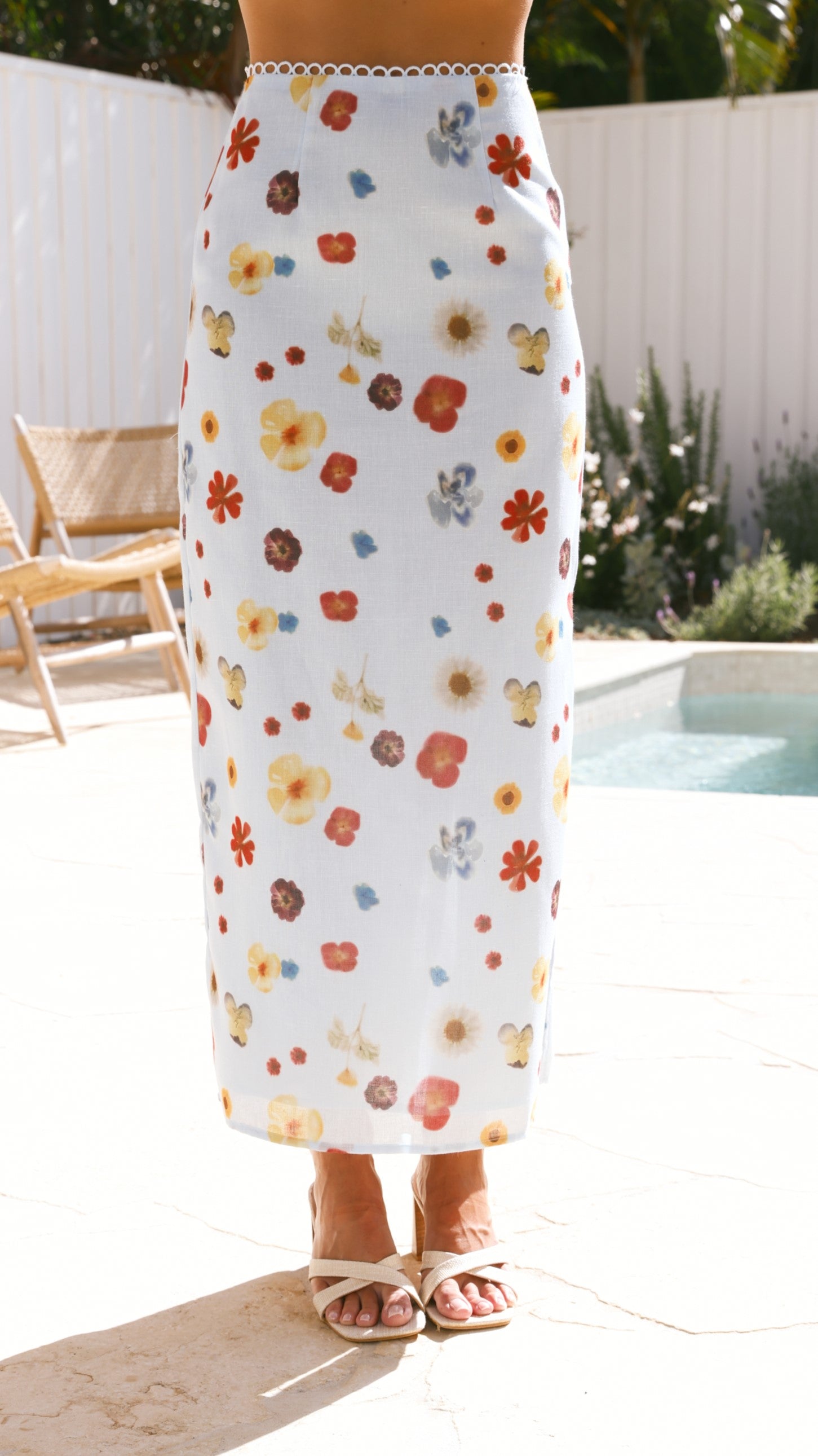 Vaiana Maxi Skirt - Blue / Floral - Billy J