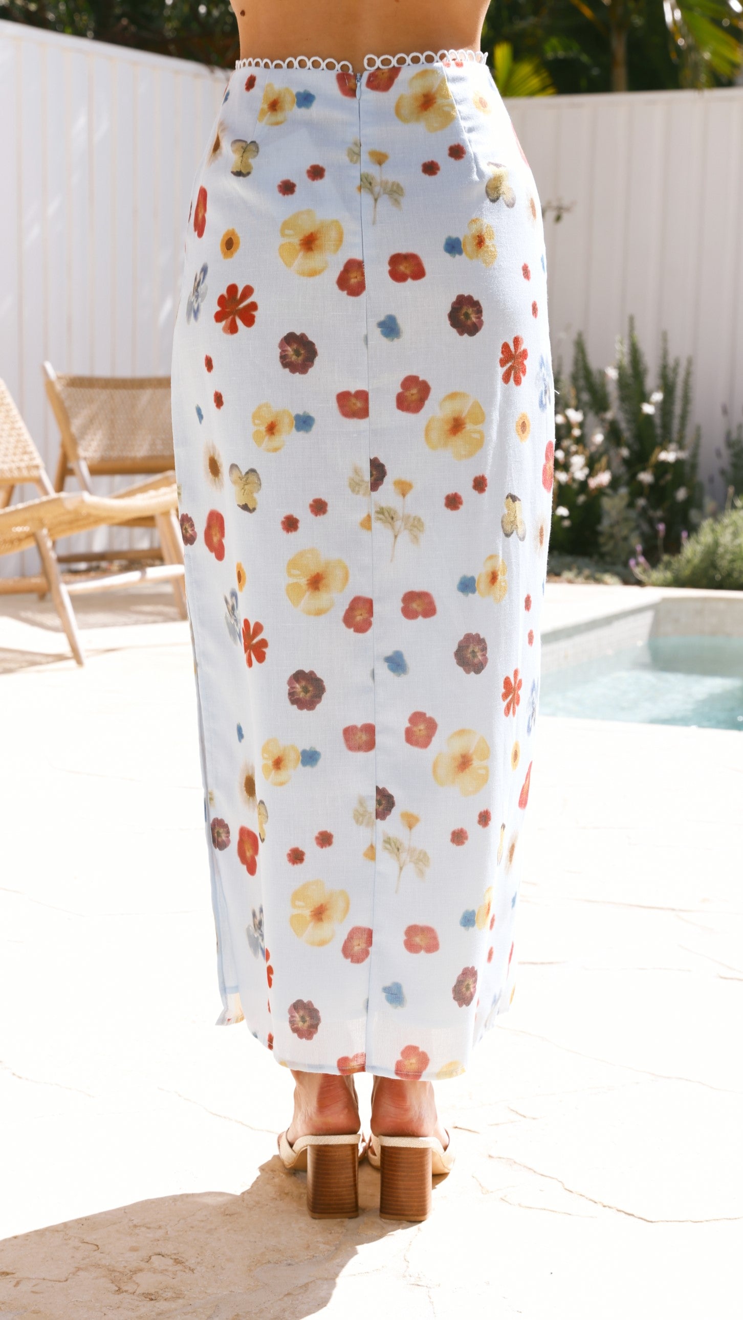 Vaiana Maxi Skirt - Blue / Floral - Billy J