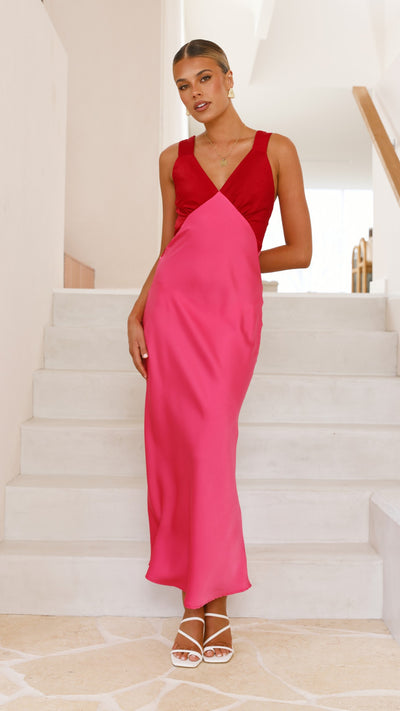 Load image into Gallery viewer, Glacia Maxi Dress - Pink/Red - Billy J
