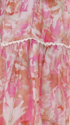Flora Mini Dress - Pink Floral - Billy J