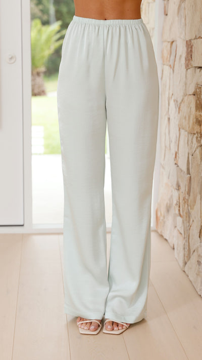 Load image into Gallery viewer, Imogen Button Pants - Seafoam - Billy J
