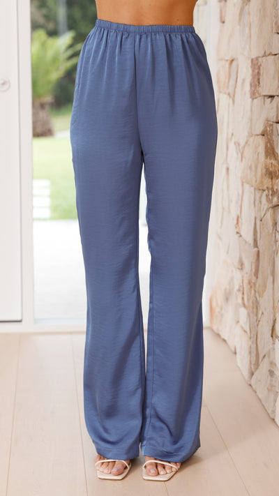 Load image into Gallery viewer, Imogen Button Pants - Steel Blue
