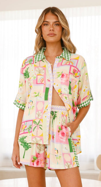 Nylah Shirt - Rose Print