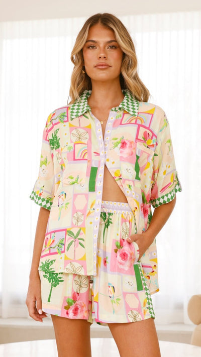 Load image into Gallery viewer, Nylah Shirt - Rose Print - Billy J
