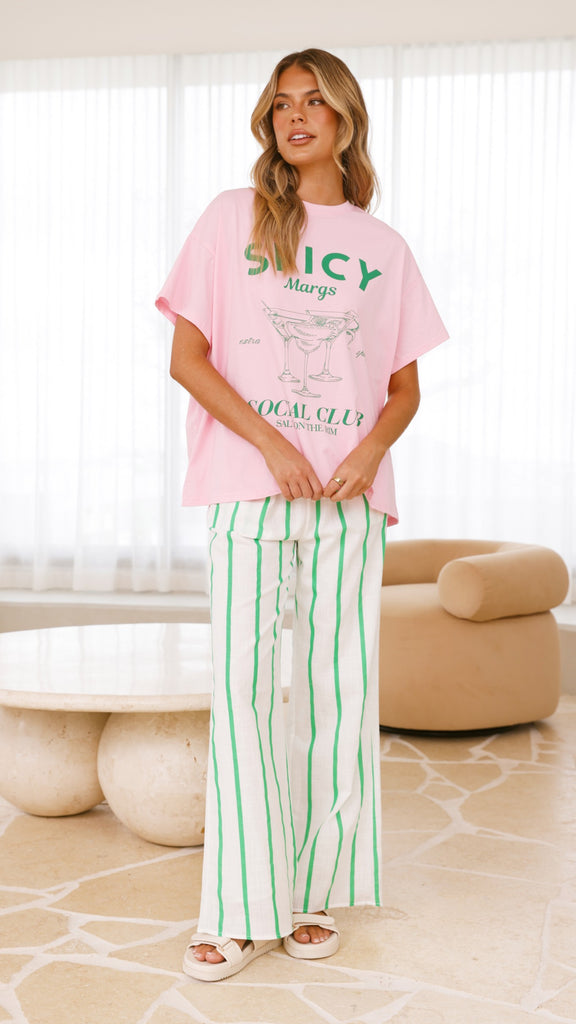 Spicy Margs Club Tee and Pant Set - Pink/Green - Billy J