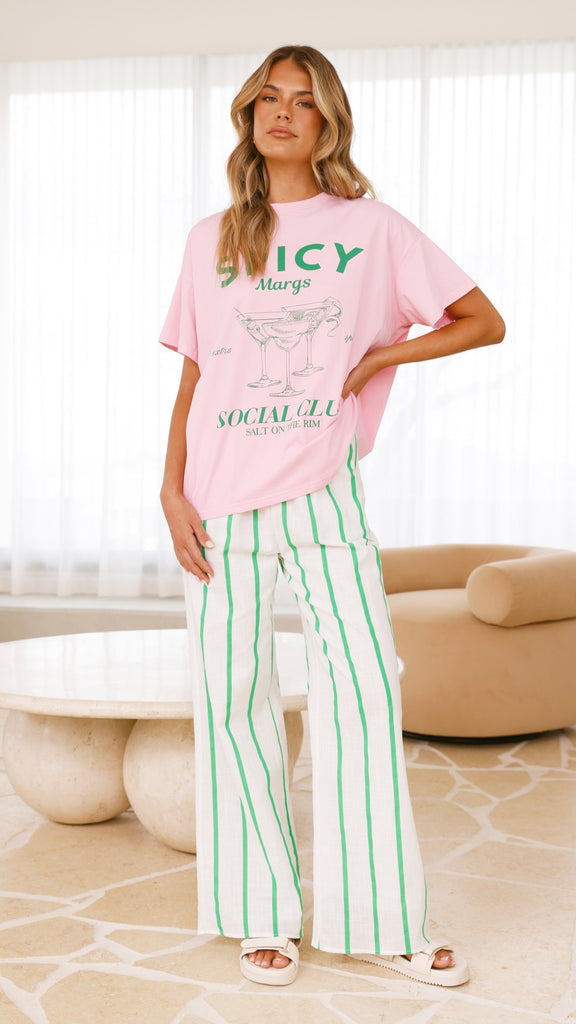 Spicy Margs Club Tee and Pant Set - Pink/Green - Billy J