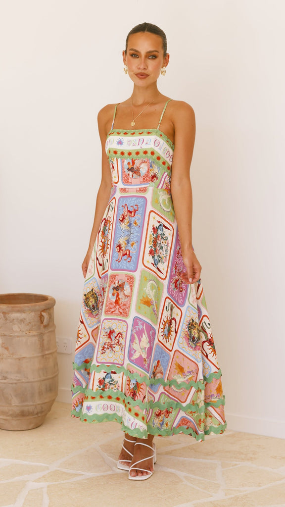 Olicia Maxi Dress - Aztec Print - Billy J